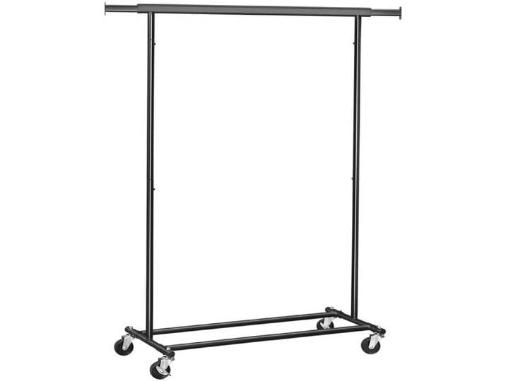 Porte Manteau Portant à Vêtement Penderie sur roulettes Porte-manteau en Acier Charge 90 kg Largeur max.132 cm Noir