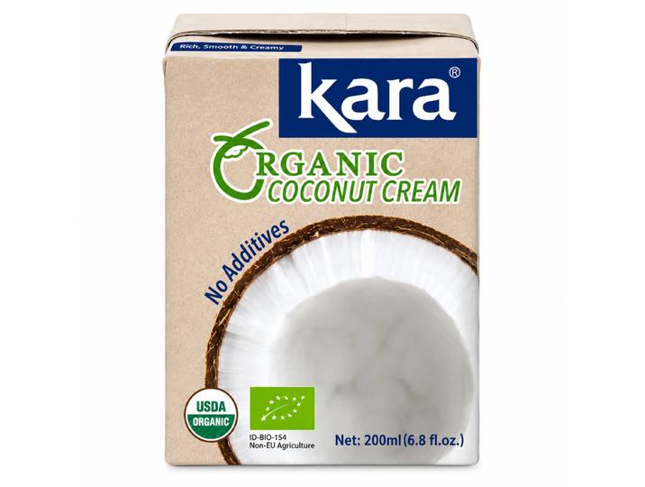 KARA Crème de coco biologique UHT 24 % de MG 200 ml