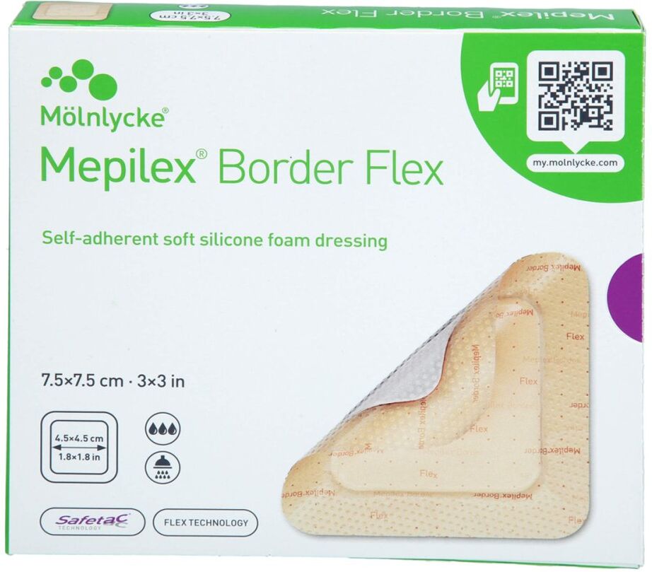 Mepilex Border Flex Schaumverb.haft.7,5x7,5 Cm
