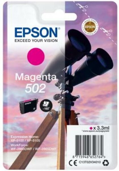 Epson 502 (C13T02V34010) - Magenta - Druckerpatrone