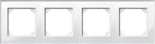 Merten 4fach Rahmen Abdeckung System M, M-Plan Weiß 489419 1St.