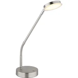 LED Tischlampe Tischleuchte Schlafzimmerlampe Touchdimmer Silber H 53,5 cm