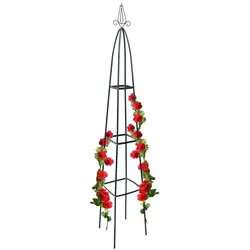 Relaxdays 2x Garten Rankturm Metall 190 cm spitz Grün