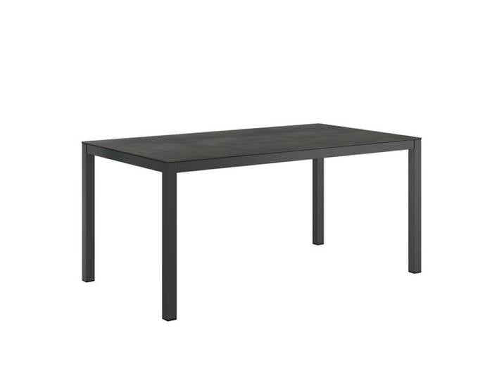 OUTLIV. Gartentisch 160x90cm Aluminium/HPL Schweizer Kante Dunkelgrau