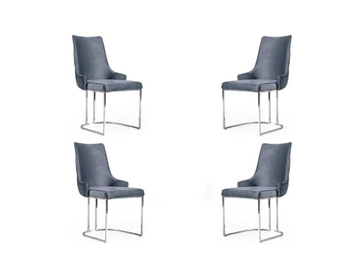 Xlmoebel Sitzgruppe Moderne gepolsterte Stühle im Holzdesign für eleganten Sitzkomfort, (4x Stühle, 4x Stühle), Hergestellt in Europa