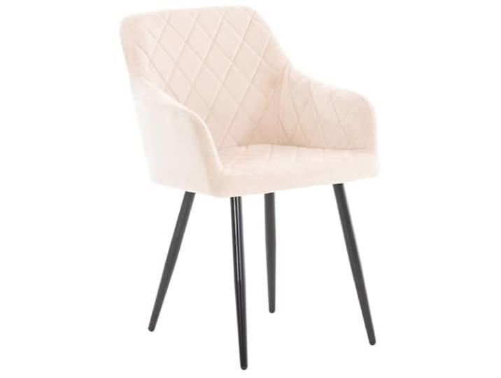 CLP Esszimmerstuhl Shila I Samt I Stoff I Gesteppt I Mit Bodenschonern, Farbe: beige, Material: Samt