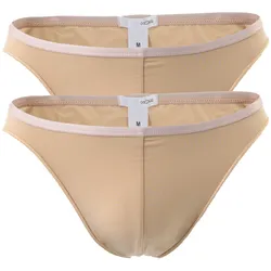 HOM Herren Micro Briefs Plumes 2er Pack - Ultralight Microfiber, Slip, Unterwäsche, Stretch, einfarbig Nude / M