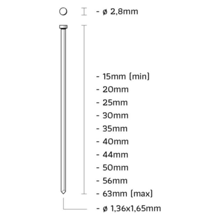 Union N-35CVKD Brad verzinkt 16GA 1,6mm Länge 35mm 2500Stk (70586326)