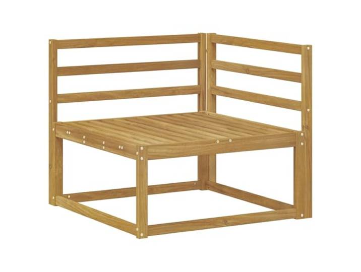 Coespram Outdoor Ecksofa Aus Akazienholz Garten Holzsofa Weiß 83x83x73cm Nachhaltiges Akazienholz-Eckmodul mit Latten-Design für Terrasse und Garten, Sitzhöhe 37 cm.