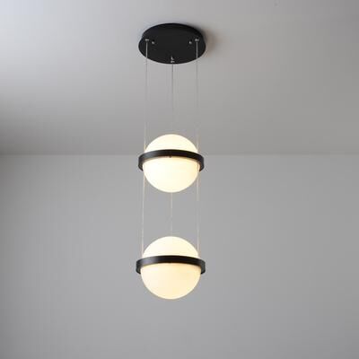 On Spot Shop Modern LED Glass Ball Pendant Light, Creative Hanging Lamp For Plants, Garden, Home Decoration, Stylish Flower Pot 2 Heads cold White