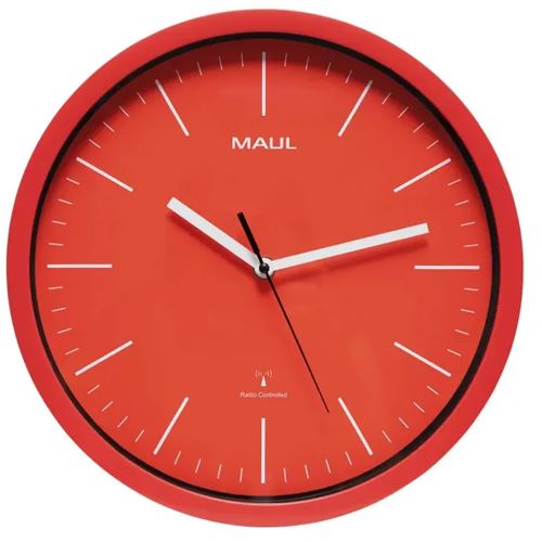 MAUL Funkwanduhr jump rot Kunststoff, Ø 31,0 cm