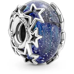 Pandora 790015C00 Silber Charm Murano Galaxienblau und Sterne