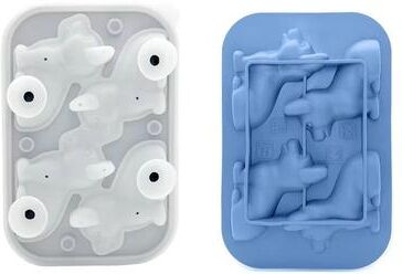 Inspired Finds 3D Corgi Silicone Ice Tray With Lid BPA Free Ice Block Mold For Cocktails & Drinks blue