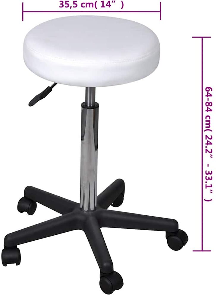 vidaXL Tabouret de bureau Blanc