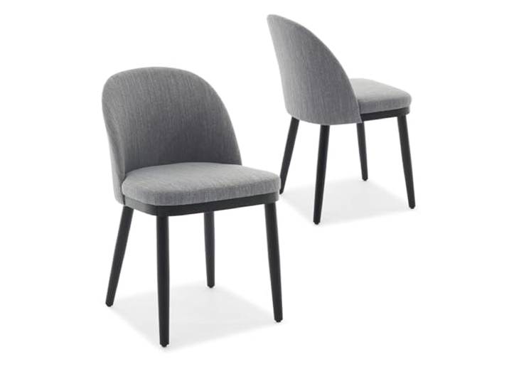 JustSmart 2er Set Moderne Esszimmerstühle, gepolsterter Sitz & Rückenlehne - stabile Küchen-/Wohnzimmerstühle mit Holzbeinen für Esstisch