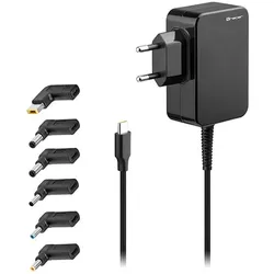 Tracer Notebook charger Prime 65W Universal 7in1 (65 W), USB Ladegerät, Schwarz