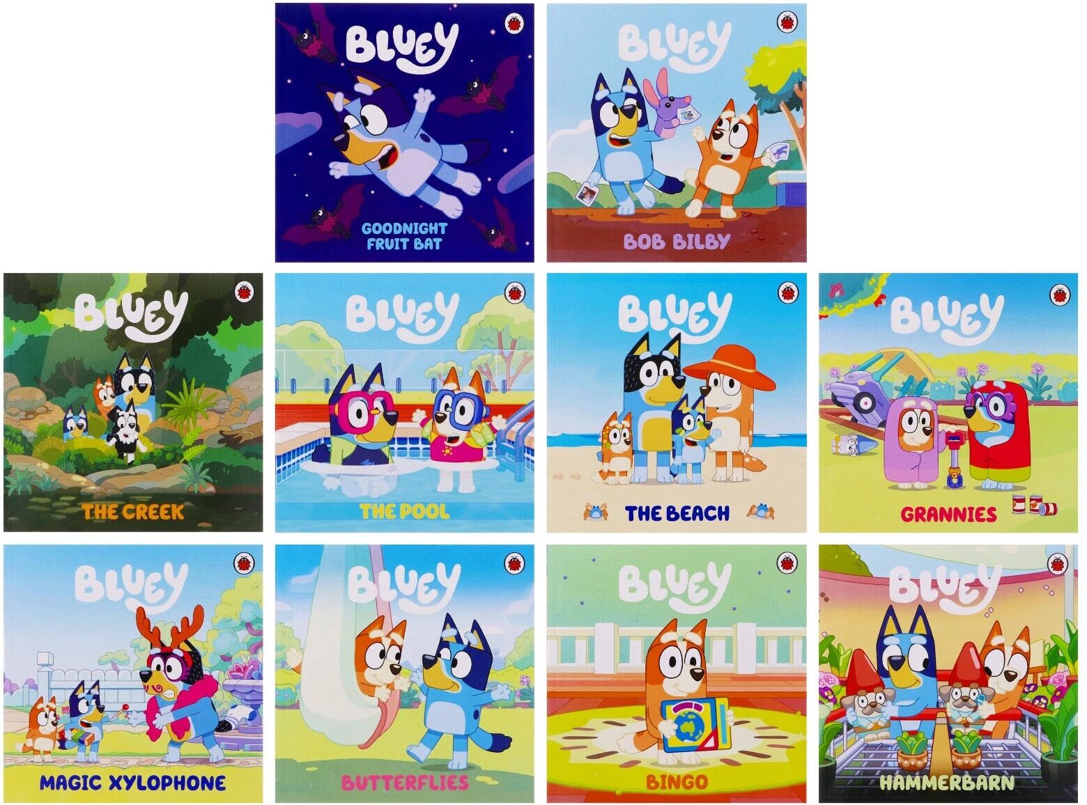 Ladybird Bluey Let's Do This! 10 Picture Books Story Collection Box Set – The Beach, Magic Xylophone & Fun Adventure Stories for Kids
