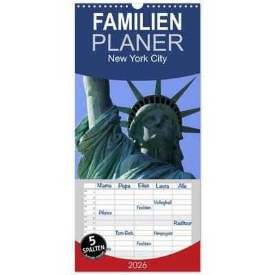 Familienplaner 2026 - New York City mit 5 Spalten (Wandkalender, 21 x 45 cm) CALVENDO