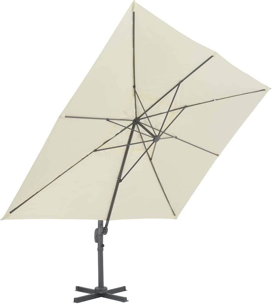 vidaXL Parasol de jardin avec base portable sable