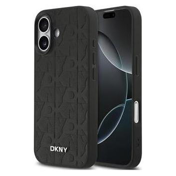 DKNY PU Leather Grid Pattern Magsafe Case for iPhone 17 Black (Apple iPhone 17) (DKHMP17SPSGPHMK)
