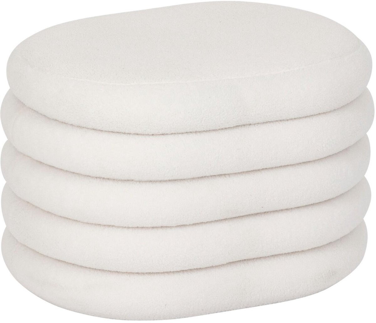Atmosphera Poef Giulia Wit Boucle Teddy Hocker met Opbergruimte B: 59 cm, D: 45 cm
