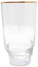 Vivience Set of 6 Glasses With Design On Bottom And Gold Rim