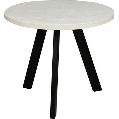 Couchtisch MÄUSBACHER "Couchtisch rund", weiß (schwarz, keramik optik weiß), H:50,5cm, Tische, Couchtisch, Couchtisch rund Durchmesser 60cm, Metallgestell