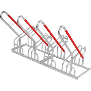Schulte-Regalwelt Fahrradständer R5002, Bodenmontage/freisteh., Einstellparker, Breite 140cm, für 4 Fahrräder