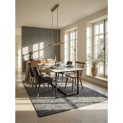Esstisch Keramik Glas Metall Rechteckig Marmoroptik Groß, Weiß 180x90x76 cm