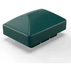 10x Qualinos Pfostenkappen 60x40 mm Runddach in Grün 6005 für Zaunpfosten Rechteckrohr UV-stabilisiert Made in Germany