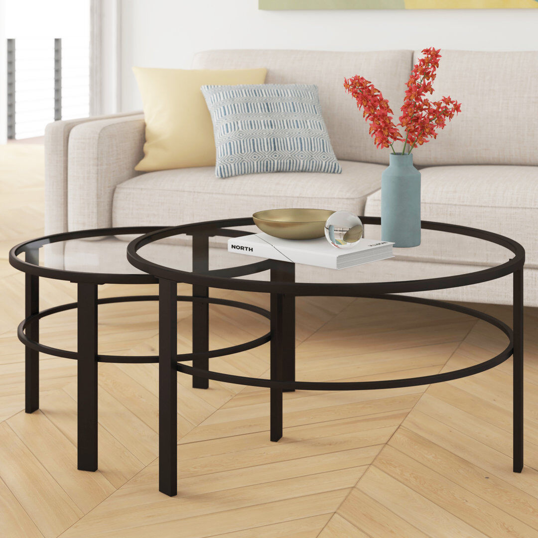 Blue Elephant Four Leg Coffee Table Black 47cm H X 91.4cm W X 91.4cm D