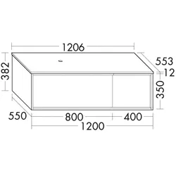 Burgbad Konsole +Waschtischunterschrank Uomo Preisgruppe 2 Schilf Solid Matt/Feinstein Beton SHPW121RF7465A0390