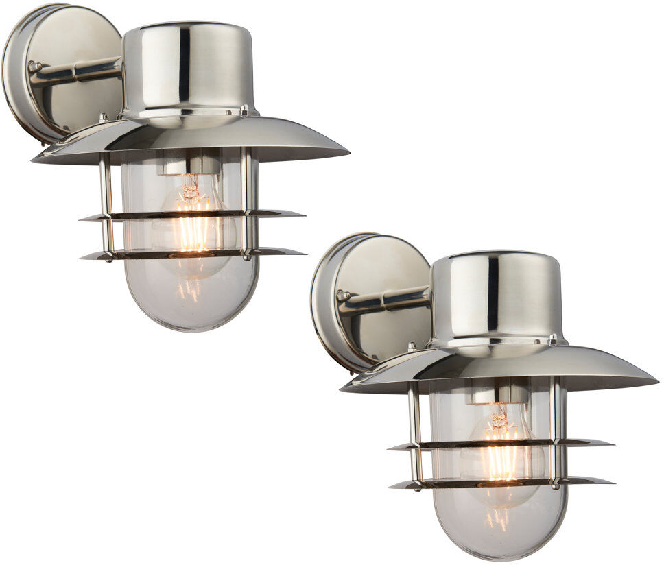 Sol 27 Outdoor Nairobi 23cm H Outdoor Armed Sconce Polished Stainless Steel;Polierter Edelstahl 25cm H X 8.66cm W X 26cm D