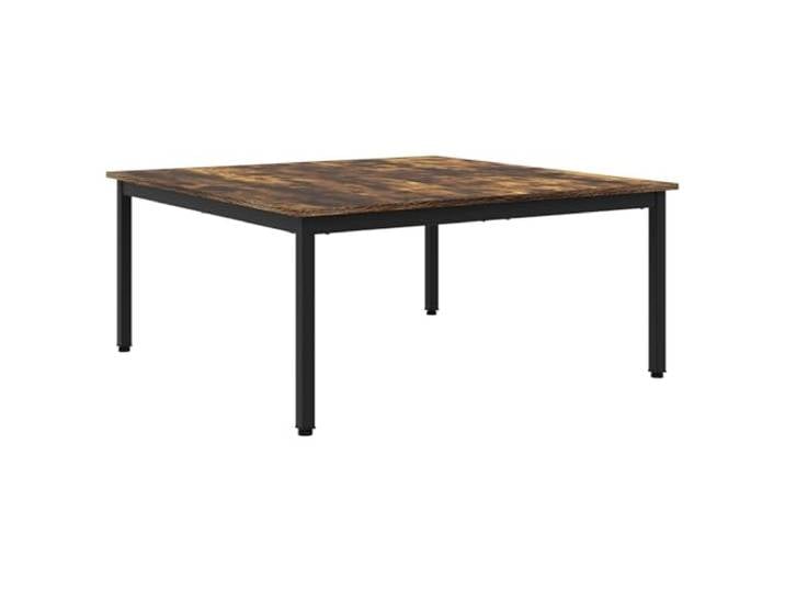 Xhnifbn Couchtisch Rauchfarben 100x100x45 cm Holzwerkstoff Moderne quadratische Form für Wohnzimmer und Lounge, pflegeleichte Holzwerkstoff-Platte mit robusten Metallfüßen.