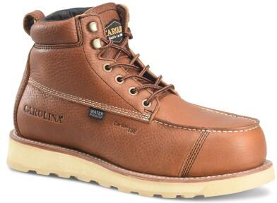 "Carolina Staple Gun 6"" Carbon Comp Toe Wedge (Men's) Work in Russet, Size 10 D, Leather"