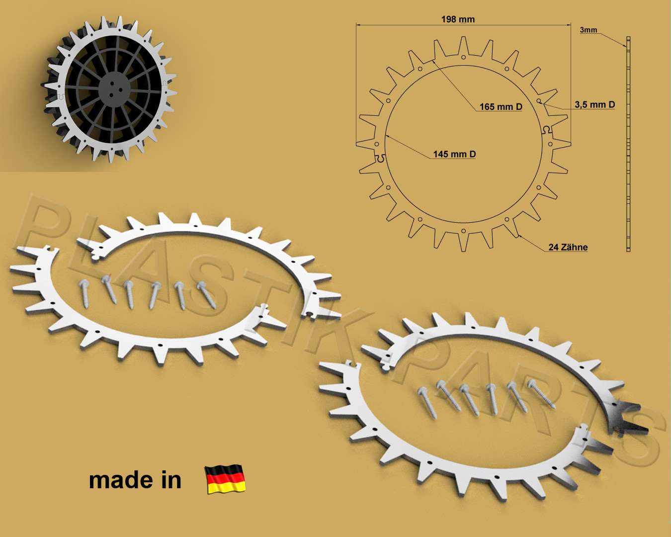 Spikes Offroad-profiel voor McCulloch robotmaaiers ROB R600, ROB R800 en ROB R1000