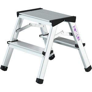 MUNK Klapptritt 11162, aus Aluminium, beidseitig begehbar, mit 2 x 2 Stufen