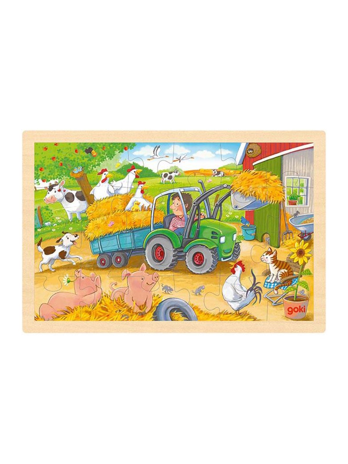 Goki Wooden Jigsaw Puzzle Tractor 24 pcs. Holz