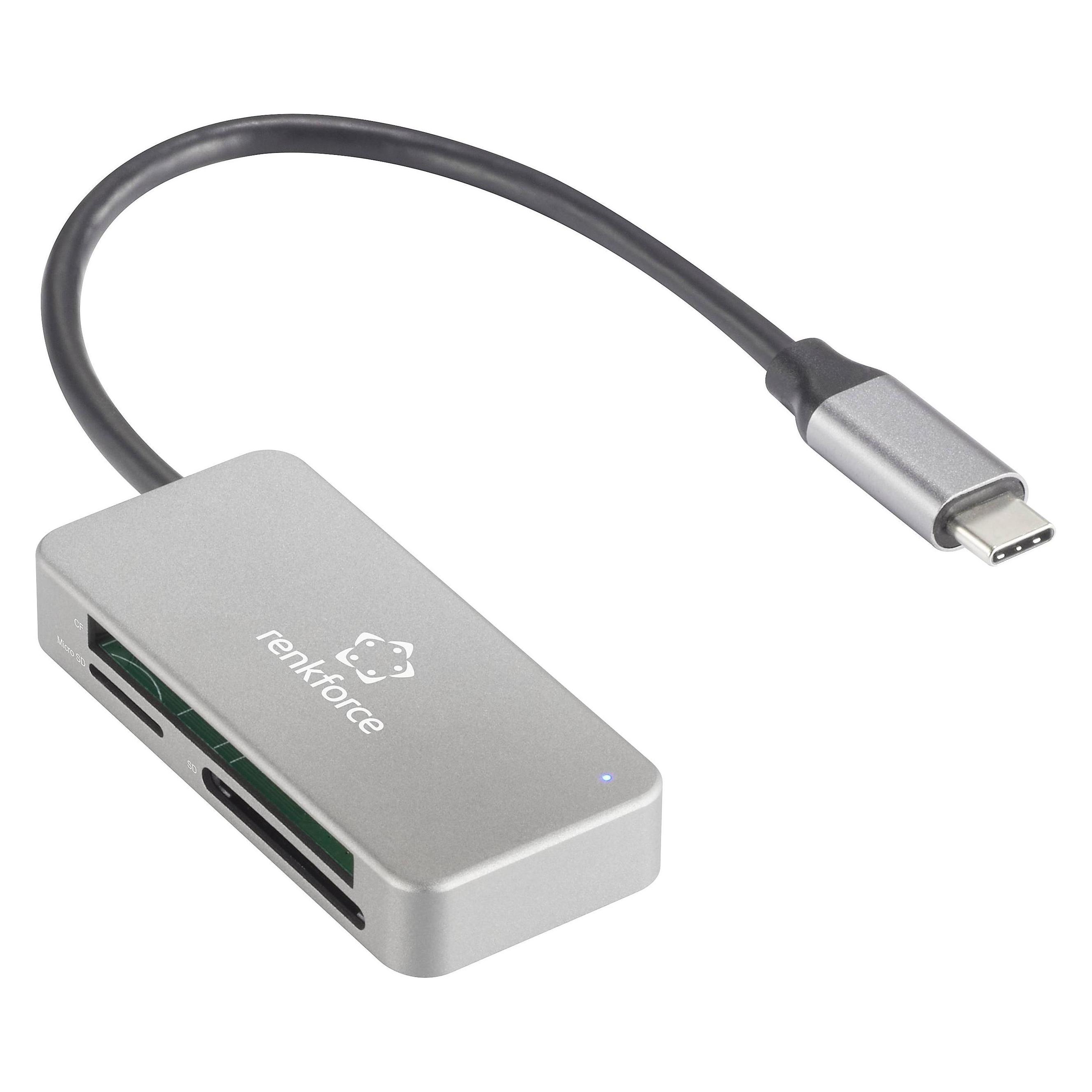 Renkforce Externer USB 3.2 Gen1 (USB 3.0) Speicherkartenleser USB-C (USB-C, USB-C 3.2 Gen 1) (RF-5151020)