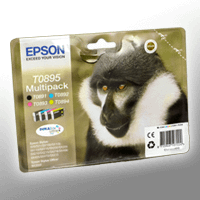 4 Epson Tinten C13T089540 Multipack KCMY T0895