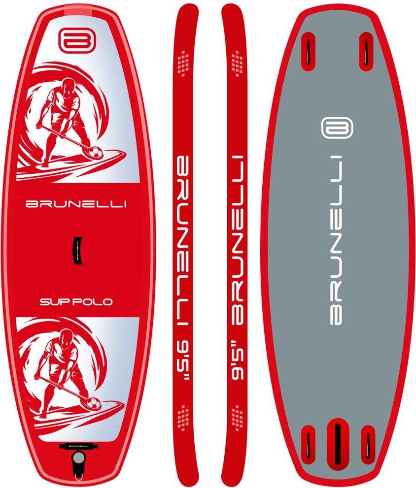 Brunelli SUP POLO BOARD iSUP Stand Up Board aufblasbar Allround Team Board red