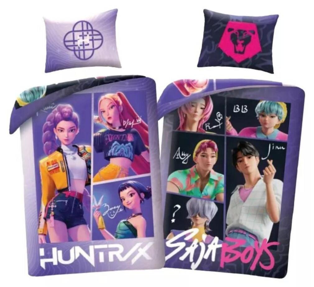 Halantex K-pop Demon Hunters Saja Boys dekbedovertrek met kussensloop, 140 x 200 cm