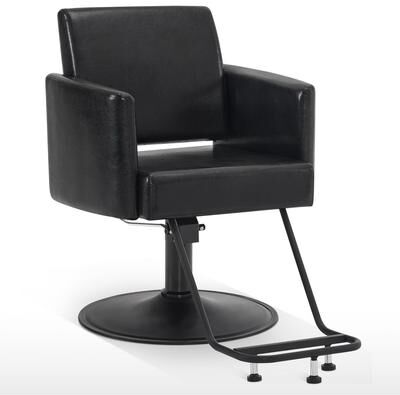 BarberPub Modern Salon Chair, All Black Barber Styling Chair for Hair Stylist