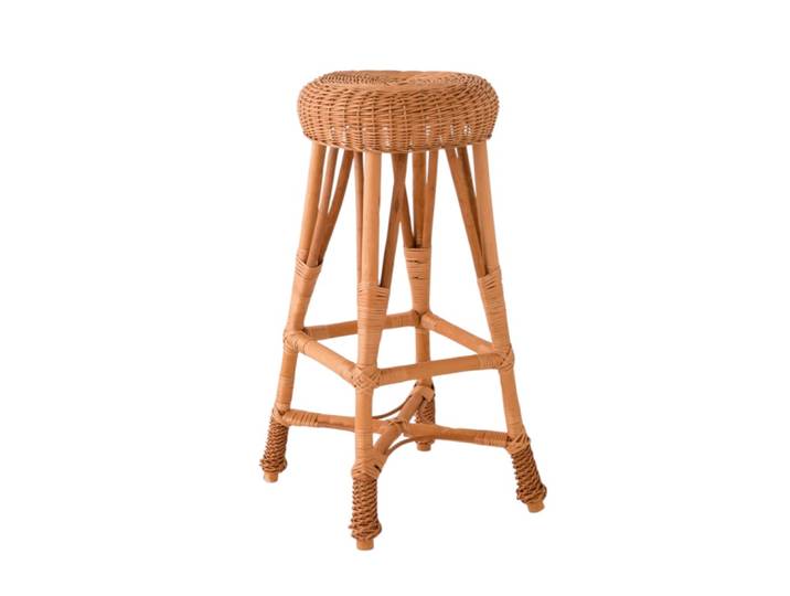 Tabouret de bar en osier marron