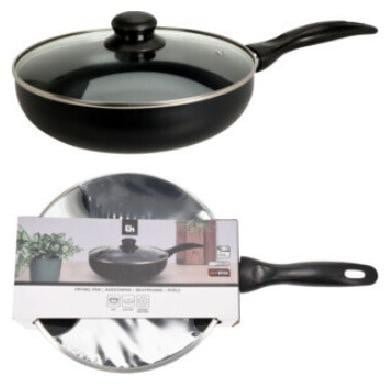 Koopman EH Aluminium Koekenpan 24 cm met antiaanbaklaag en glazen deksel