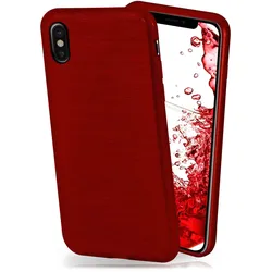 moex Brushed Case für iPhone X – Silikon Handyhülle, Backcover in Aluminium Optik
