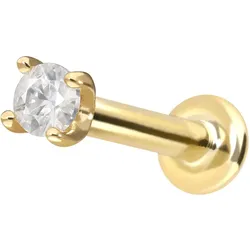 14 Karat Gold Labret mit Innengewinde MOISSANIT
