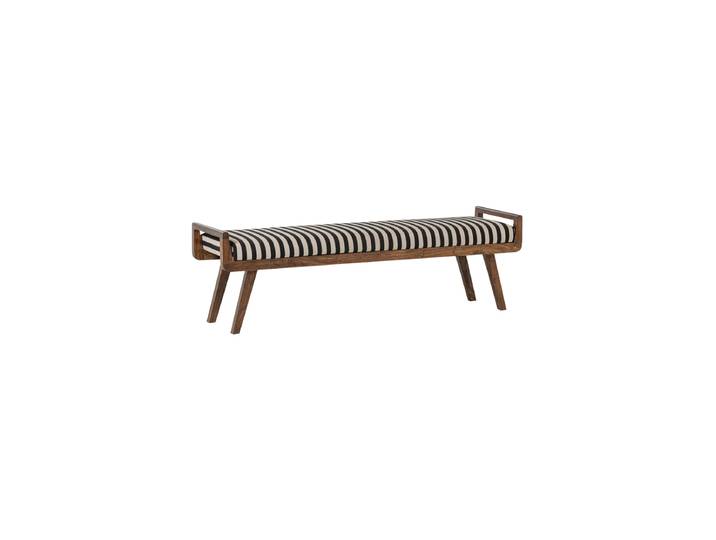 Massive Design Sitzbank „Valo“ Akazienholz Bouclé Beige De Eekhoorn
