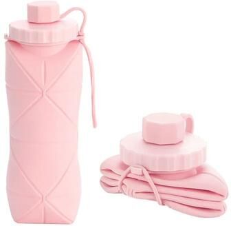 Uplift Essentials Silicone Folding Water Cup For Travel And Outdoor Use pink