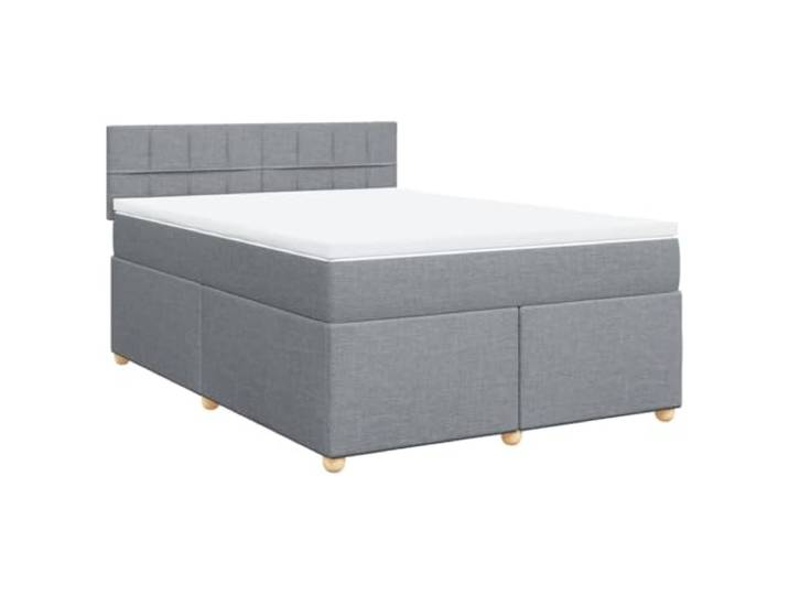vidaXL Boxspringbett mit Matratze Hellgrau 140x200 cm Stoff